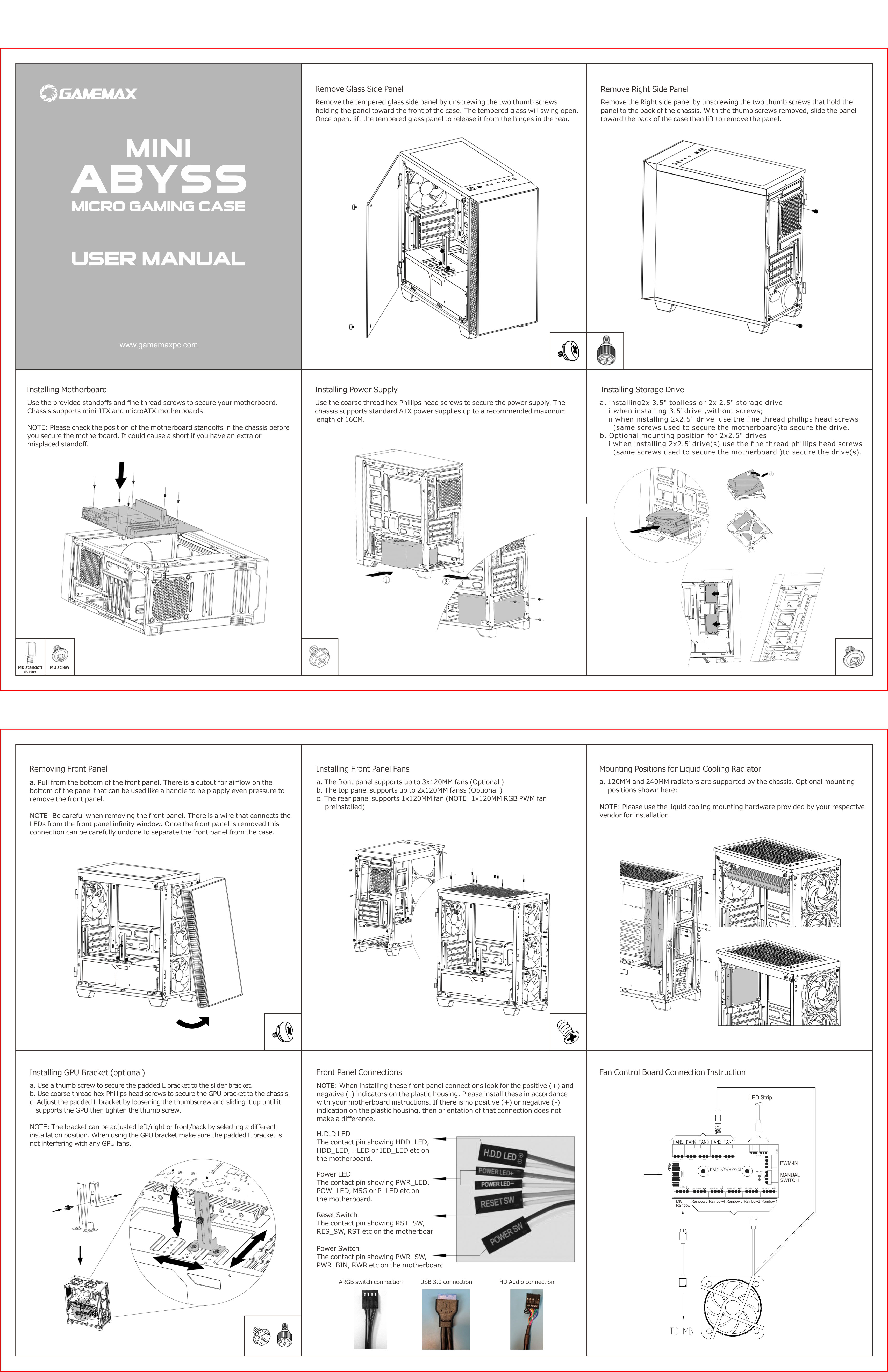 GameMax Abyss Mini Micro-ATX ARGB PC Case 