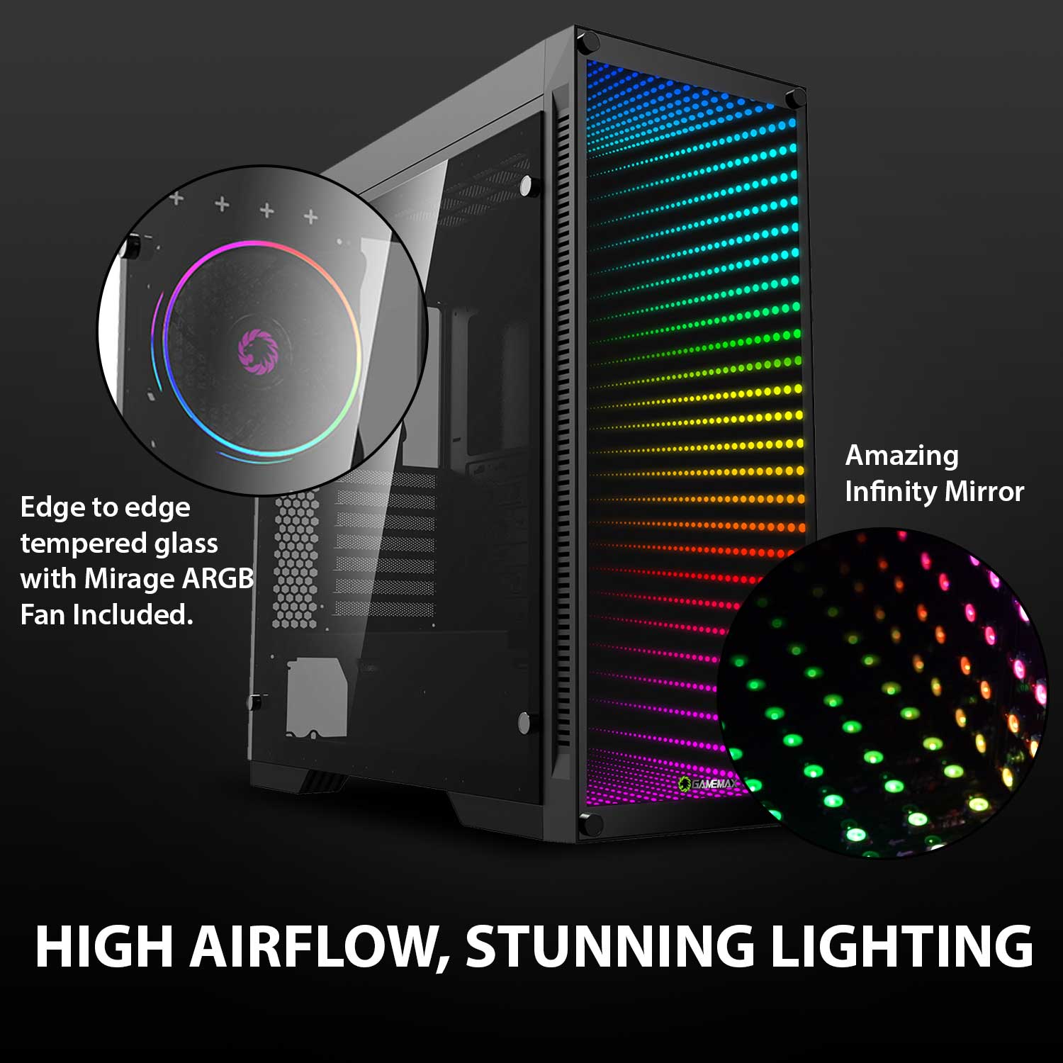 Gamemax Abyss TR Full Tower Gaming Case With Infinity ARGB Light 3Pin Rgb  Header V1.7 ARGB Controller Hub For Desktop Computer - AliExpress