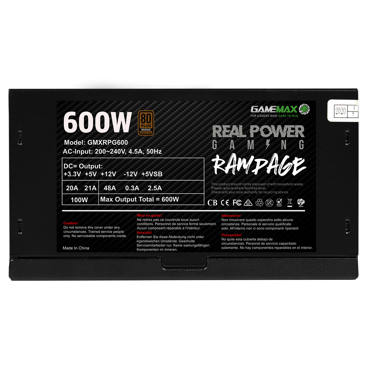 Entry PSU Done Right - GameMax RPG Rampage 600W 