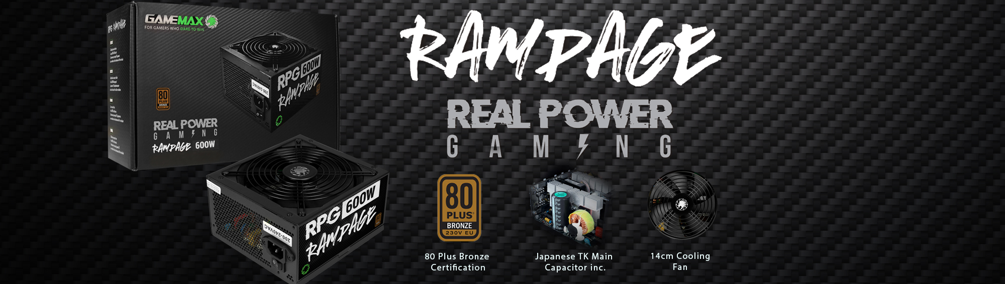 GameMax 600W RPG Rampage 80+ Bronze PSU - GameMax UK