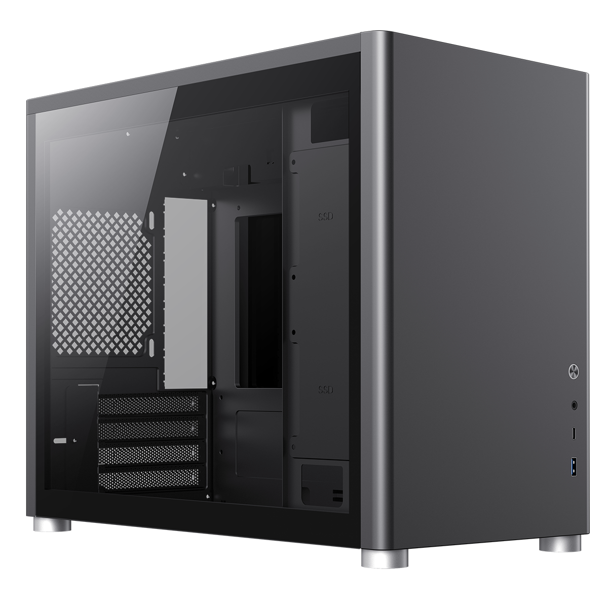 GAMEMAX Black Steel/Tempered Glass USB3.0/ Type C Micro ATX Tower Spark  Computer Case w/ Dual Tempered Glass Side Panel 